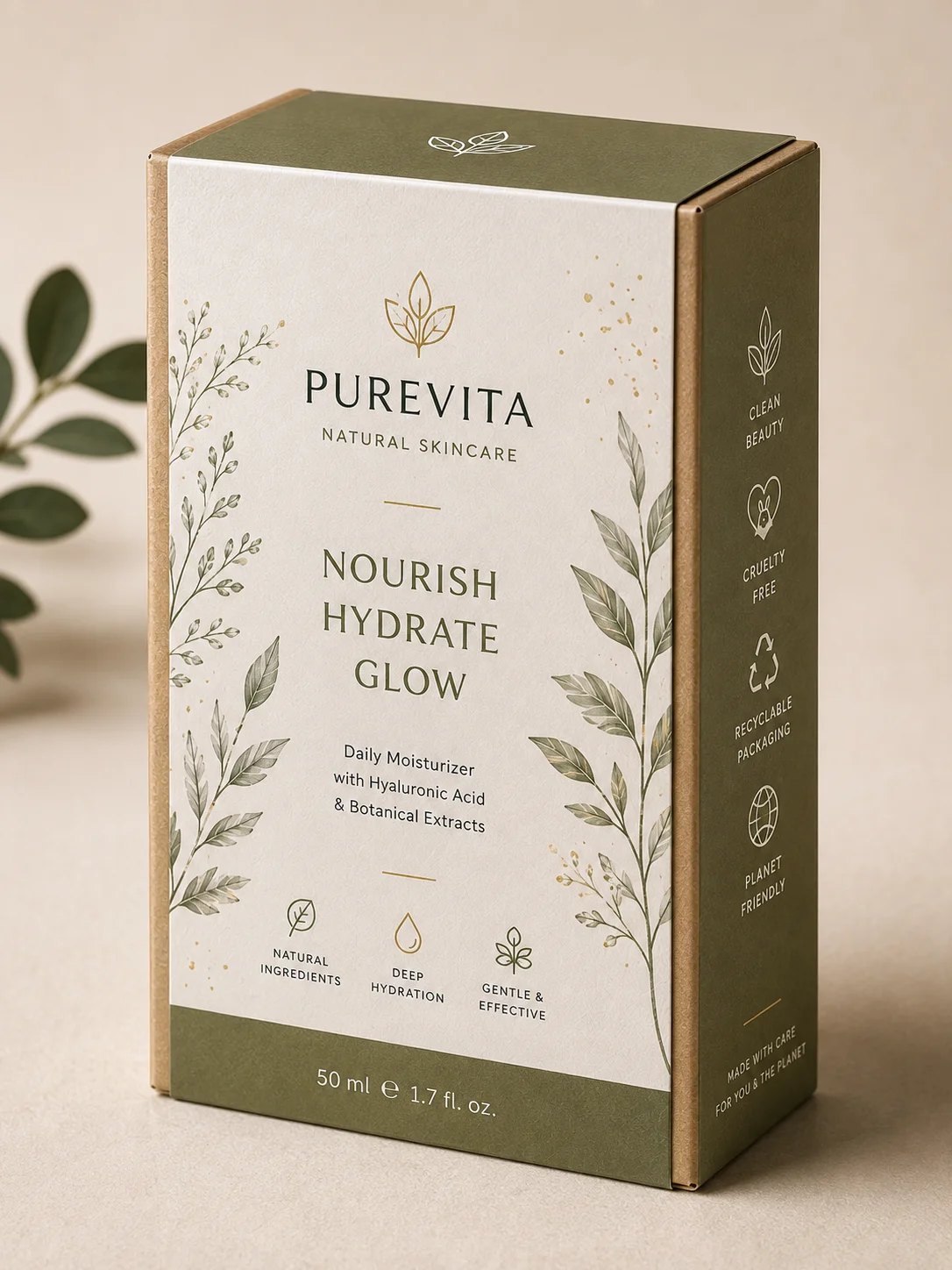Custom printed packaging sleeve fitted around a product box