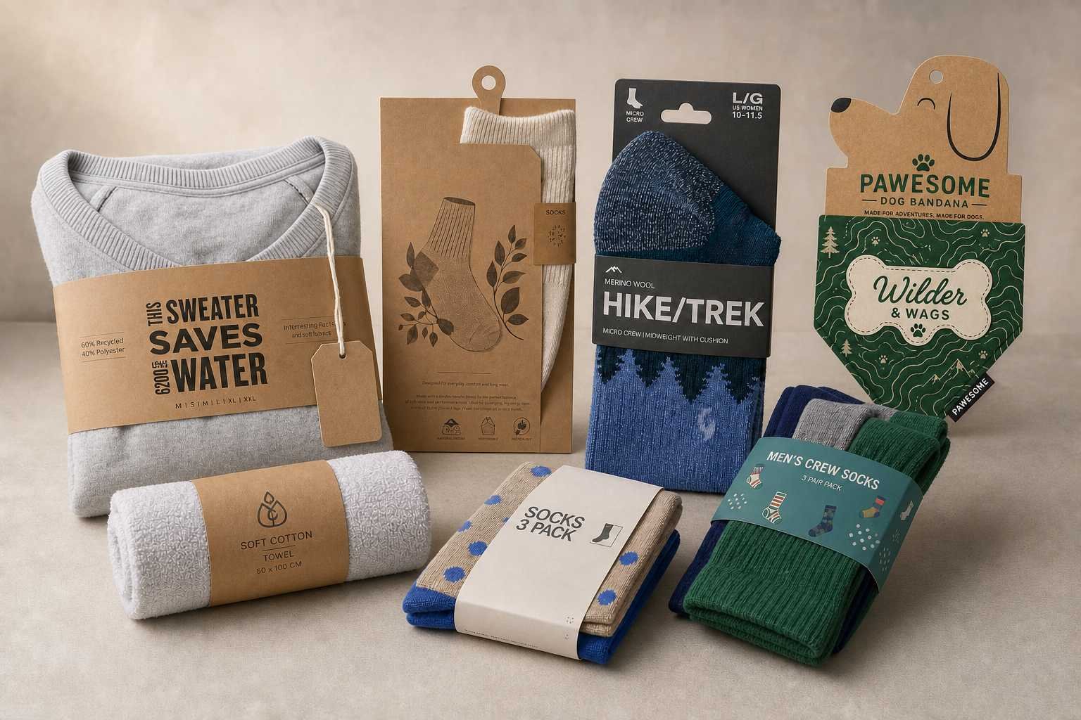 Custom packaging sleeves for apparel and accessories